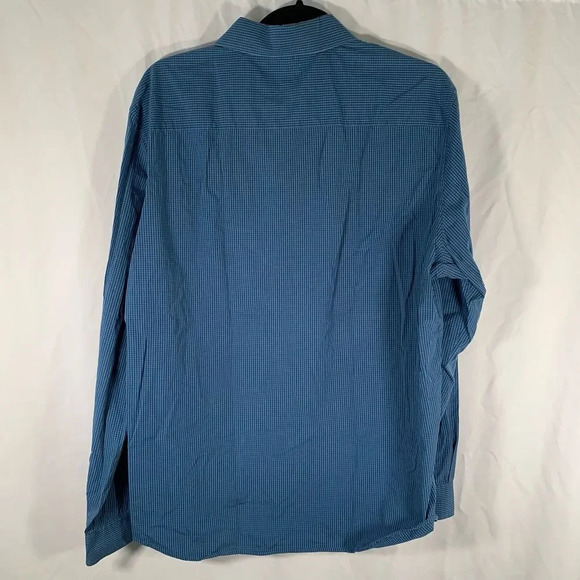 Calvin Klein Dress Shirt Men's XL Blue Plaid Button Down Long Sleeve - Picture 7 of 8